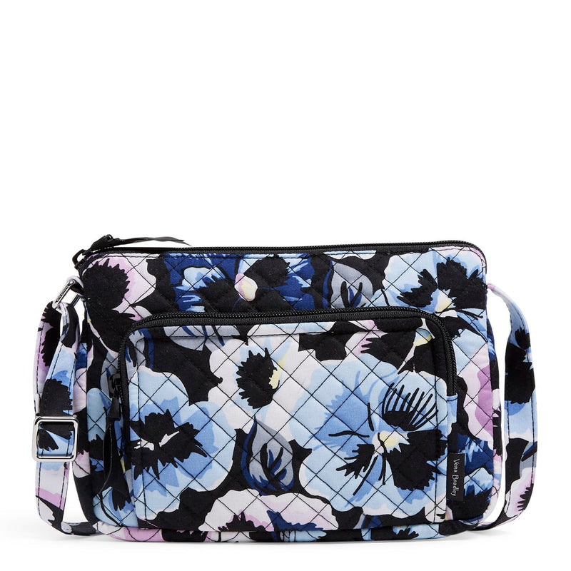 Vera Bradley RFID Little Hipster Plum Pansies