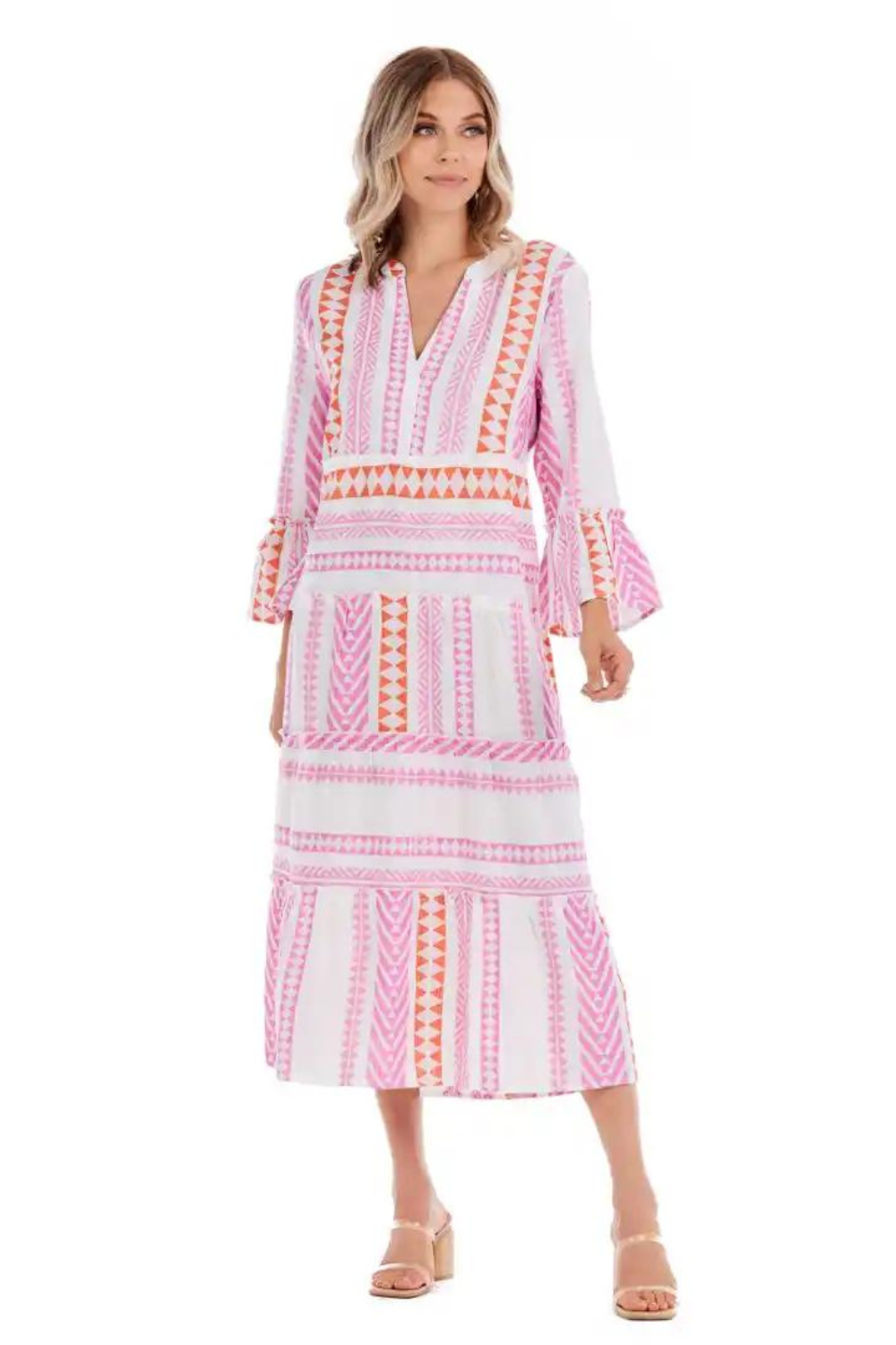 Mari Yarn Midi Pink Dress