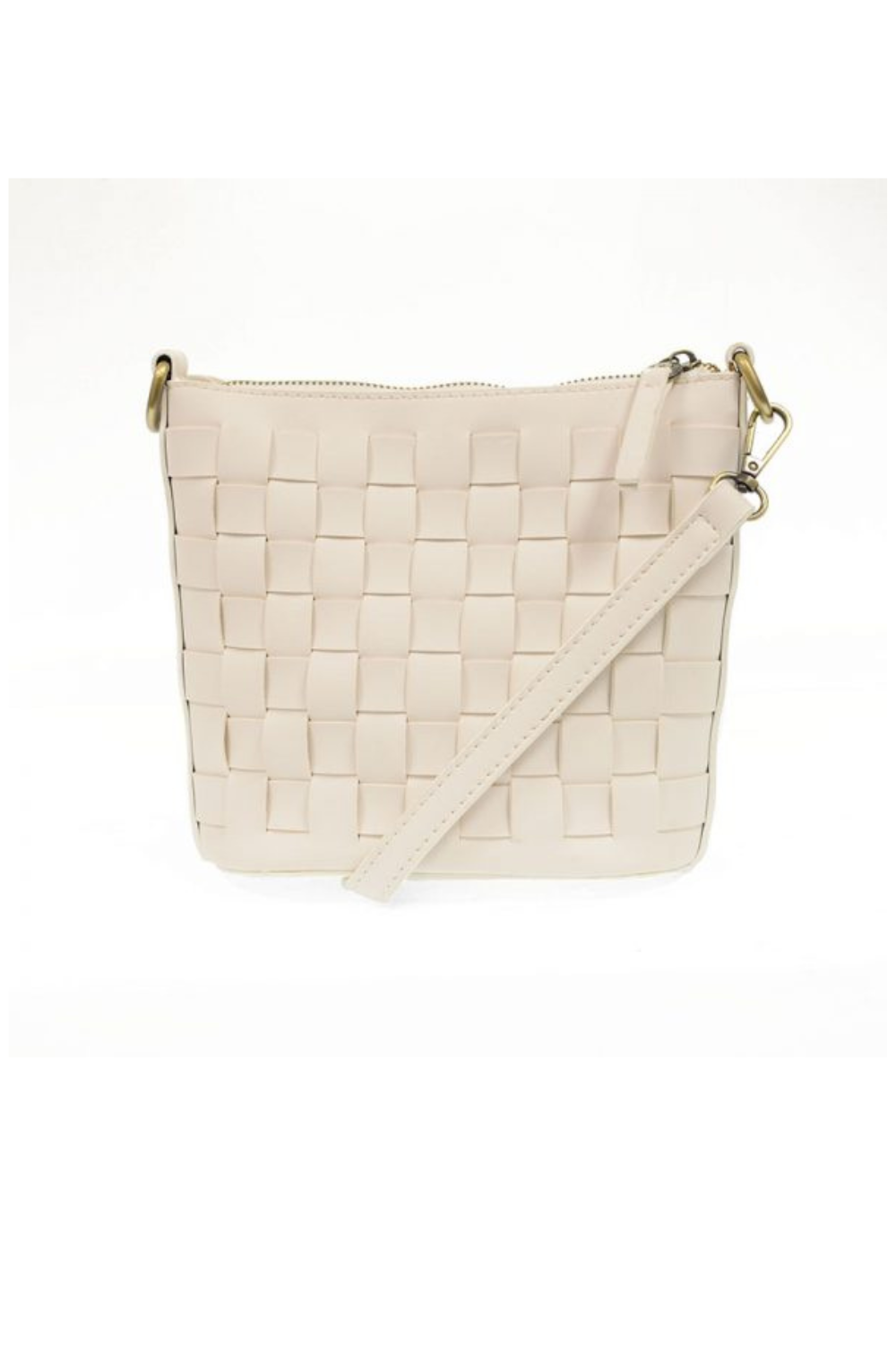 Maci Woven Crossbody Bag White