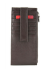 Vertical Card Case Brown Genuine Leather