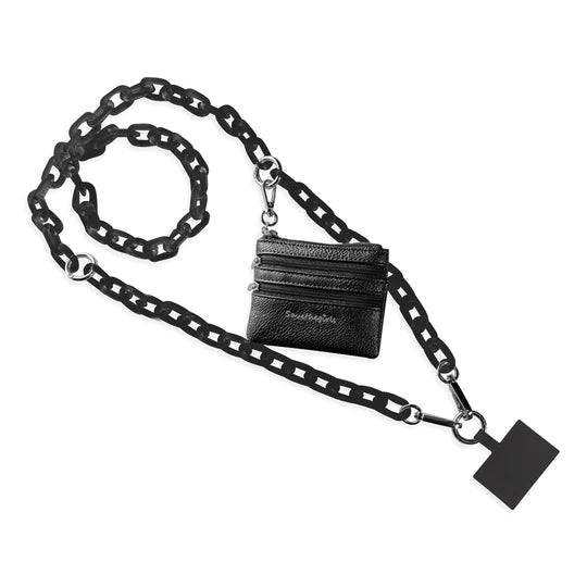 Clip & Go Ice Chain Black with Black Zipper Pouch