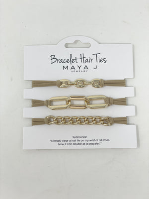Bracelet Hair Ties Tan Gold 2