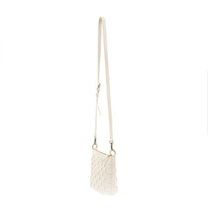 Maci Woven Crossbody Bag White