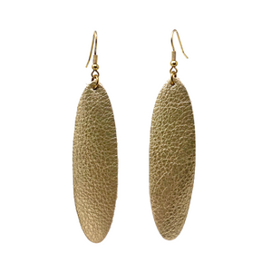 Leather Oval Drop Earrings
