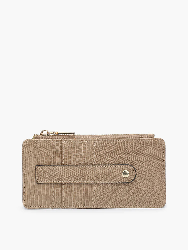 Saige Lizard Slim Card Holder Wallet