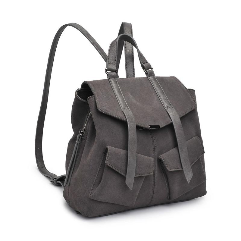 Moda Luxe Brette Convertible Leather Backpack in Black